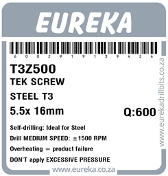 T3Z500 - Tek Screw Steel -T3Z500_Label_T